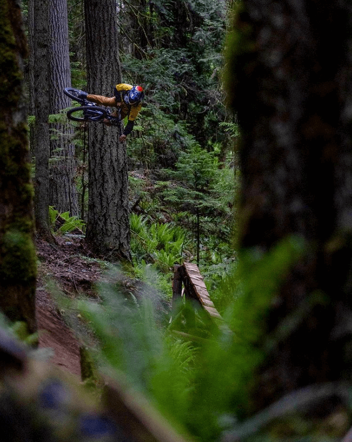 Expert mountain bike rider