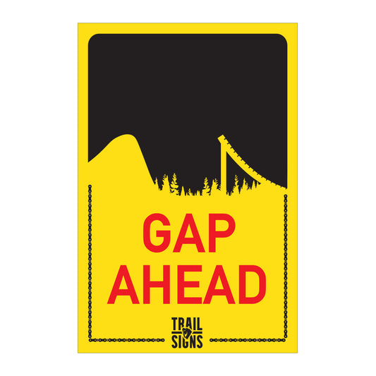 Gap Ahead, Mountain Bike Trail Sign 